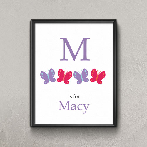 Butterflies Personalised Poster Print For Kids
