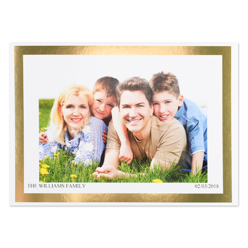 Create Your Own Gold Foil Frame Personalised Photo Card, 5