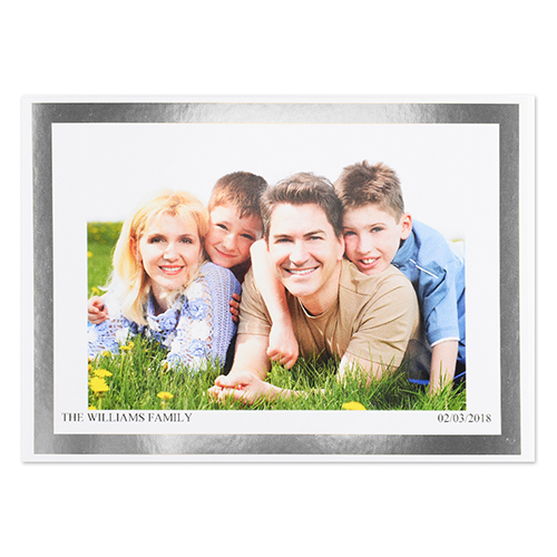 Create Your Own Silver Foil Frame Personalised Photo Card, 5