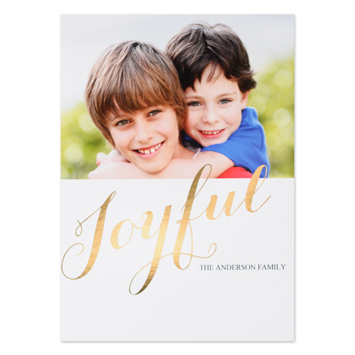 Create Your Own Joyful Personalised Photo Foil Card Gold