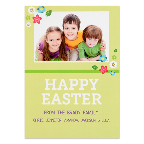 Create Your Own Easter Little Flowers Personalised Photo Card 5