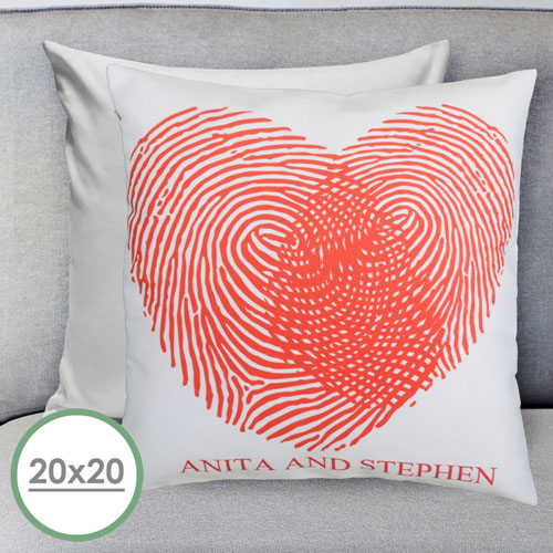 Heart Fingerprint Personalised Large Pillow Cushion Cover 20