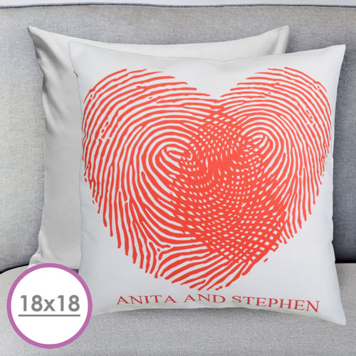 Heart Fingerprint Personalised Large Cushion 18