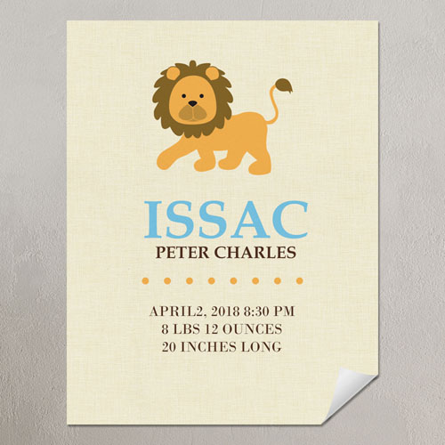 Lion Boy Personalised Poster Print, small