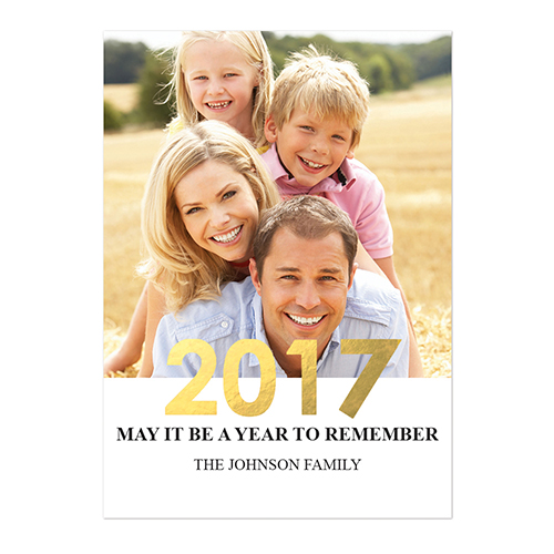 Create Your Own Foil Gold Personalised Photo New Year Card Card Invites