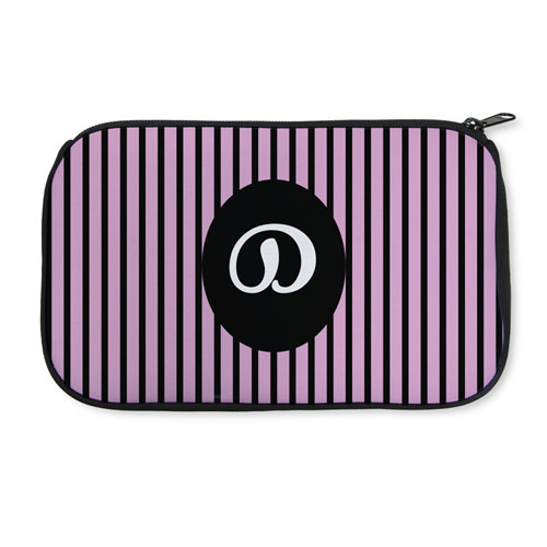 Personalised Neoprene Pink Strip Cosmetic Bag 6
