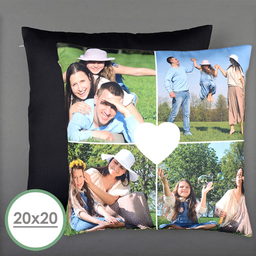 Heart Personalised Photo Large Pillow Cushion Cover 20