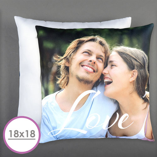 Script Love Personalised Photo Pillow Cushion (18