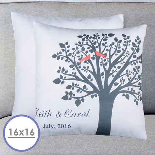 Love Birds Personalised Pillow Cushion (No Insert) 