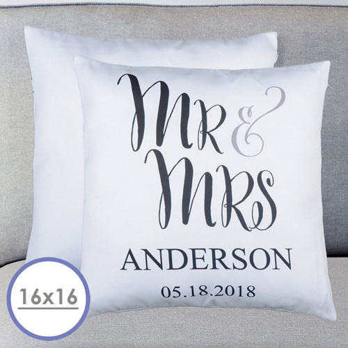 Mr. And Mrs. Personalised Pillow Cushion Cover 16
