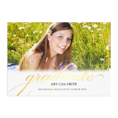 Foil Gold Graduate Personalised Photo Card