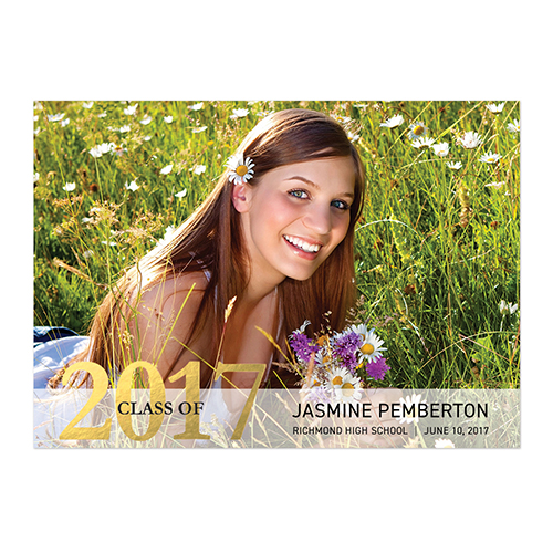 Foil Gold Whimsy Graduate Personalised Photo Graduation Announcement Cards