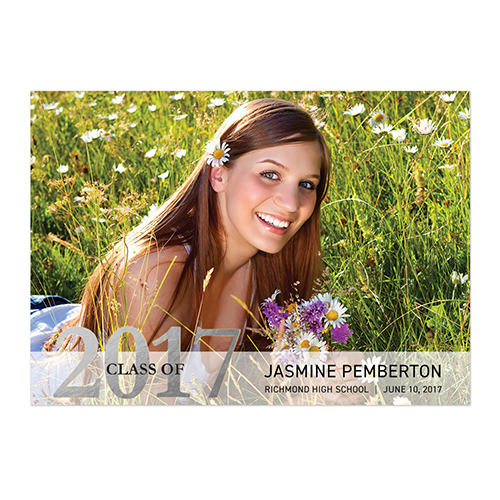 Foil Silver Whimsy Graduate Personalised Photo Graduation Announcement Cards