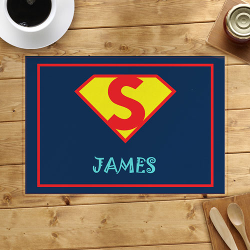Super Hero Boy Personalised Placemat