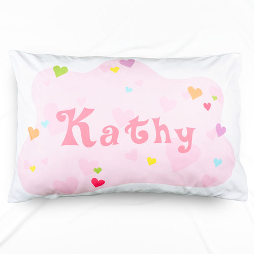 Baby All Hearts Personalised Name Pillowcase