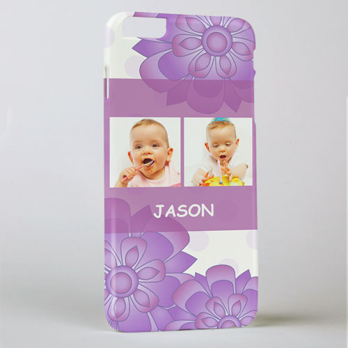 Purple Floral Personalised Photo iPhone 6+ Phone Case
