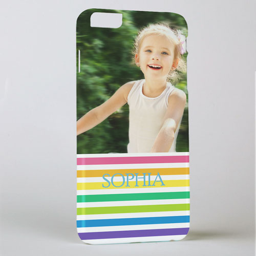 Rainbow Stripe Personalised Photo iPhone 6+ Phone Case
