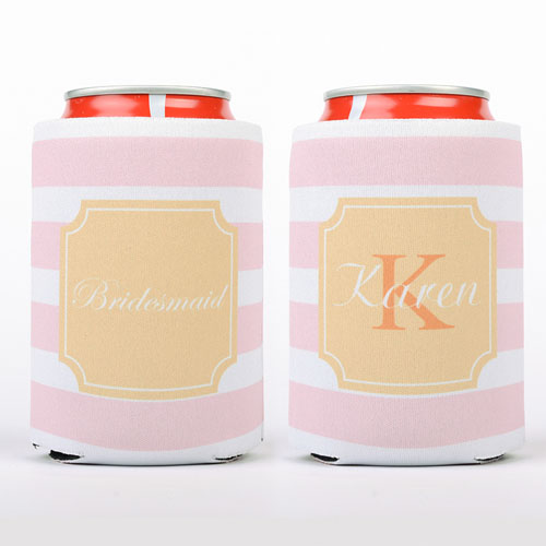 Pink Strip Personalised Can Cooler