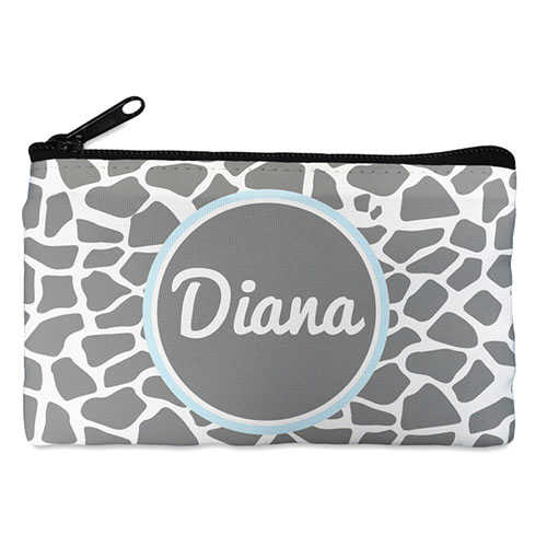 Grey Leopard Personalised Small Cosmetic Bag 4