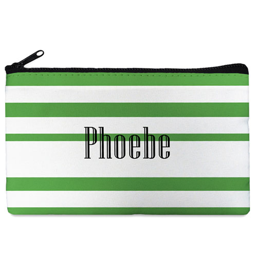 Green Stripe Personalised Cosmetic Bag