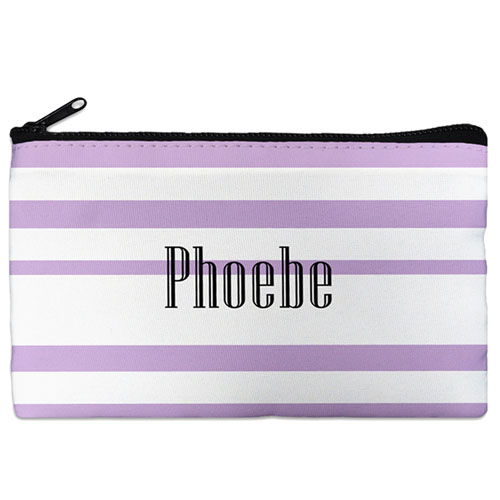 Lavender Stripe Personalised Cosmetic Bag