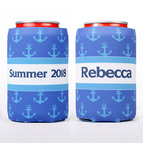 Nautical Anchor Personalised Can Cooler