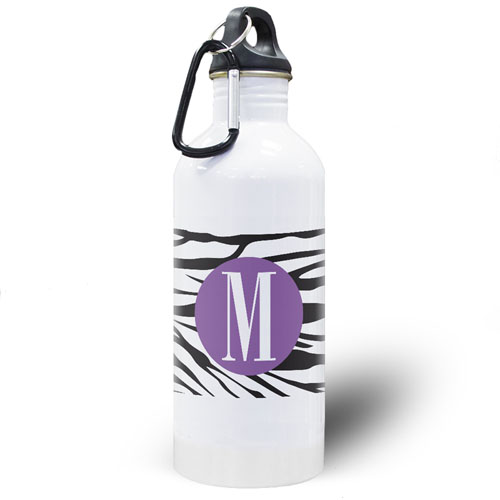 Zebra Print Personalised Water Bottle