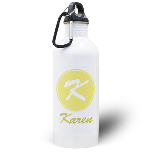 Personalised Name Yellow Water Bottle