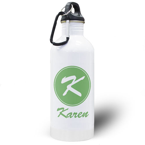 Personalised Name Green Water Bottle