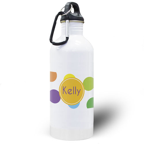 Colourful Dots Personalised Water Bottle