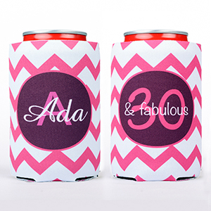 30 & Fabulous Pink Personalised Can Cooler