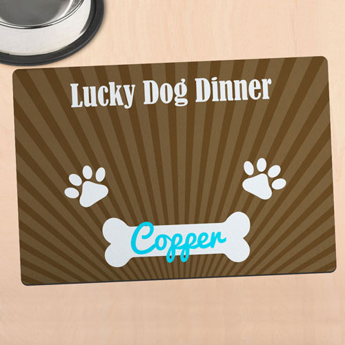 Lucky Dog Dinner Personalised Meal Mat