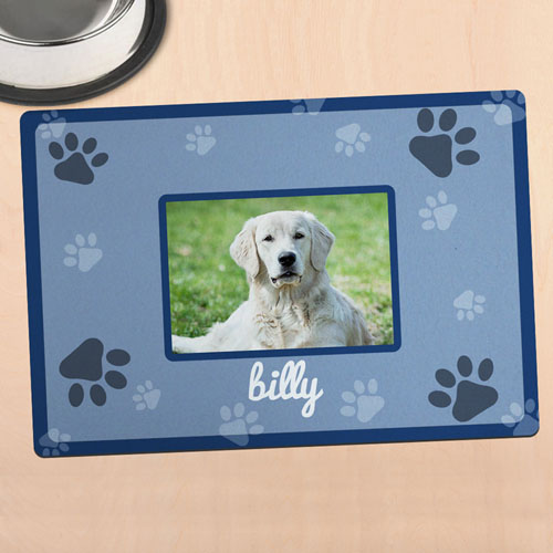 Blue Personalised Photo Meal Mat
