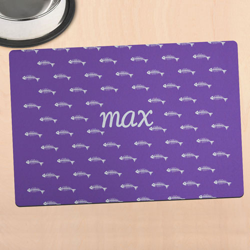 Purple Kitty Personalised Meal Mat