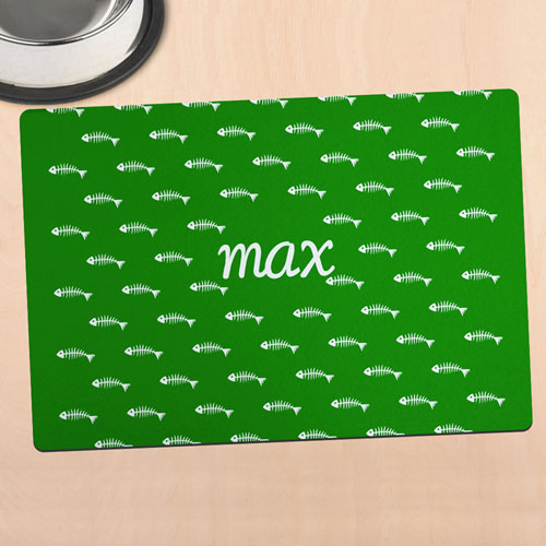 Green Kitty Personalised Meal Mat