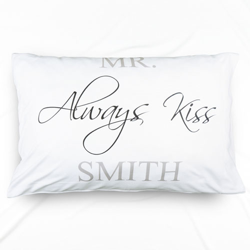 Always Kiss Personalised Name Pillowcase