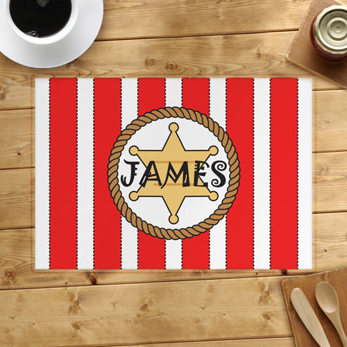 Red Stripe Personalised Placemat