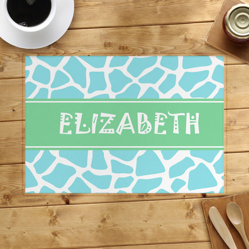 Blue Leopard Personalised Placemat