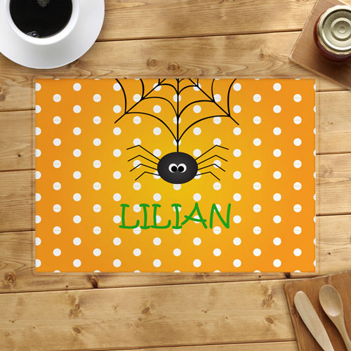 Spider Web Personalised Halloween Placemat