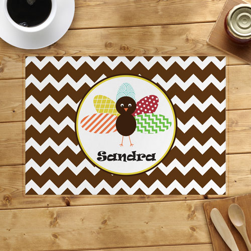 Personalised Thanksgiving Chevron Placemat