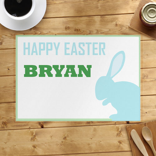 Light Blue Bunny Personalised Placemat