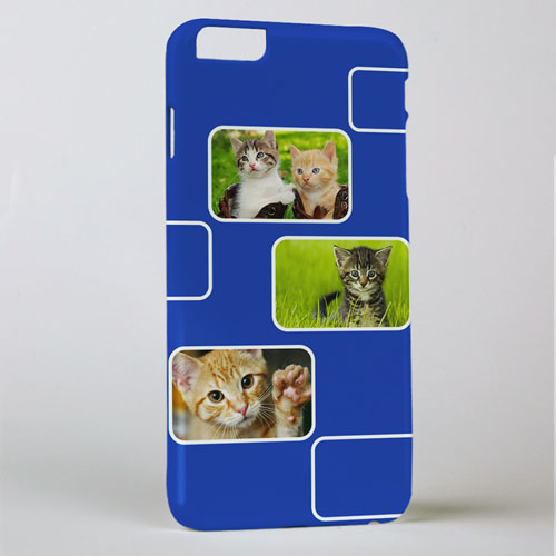Blue Three Collage Photo Personalised iPhone 6+ Case