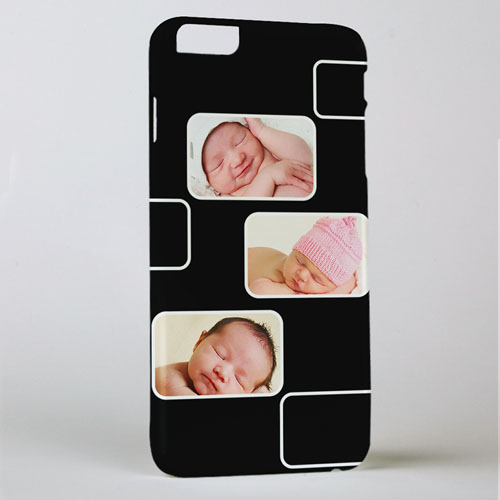 Black Three Collage Photo Personalised iPhone 6+ Case