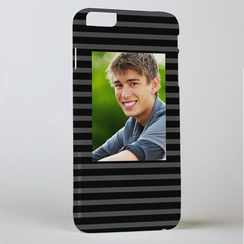 Black Grey Stripe Personalised Photo iPhone 6 + Case