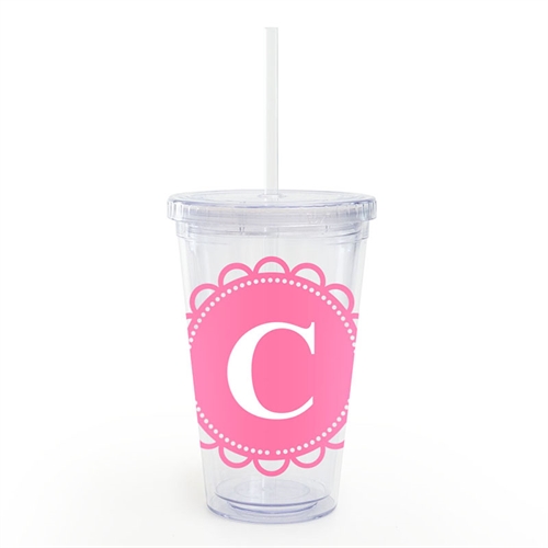 Pink Lace Personalised Acrylic Double Wall Tumbler