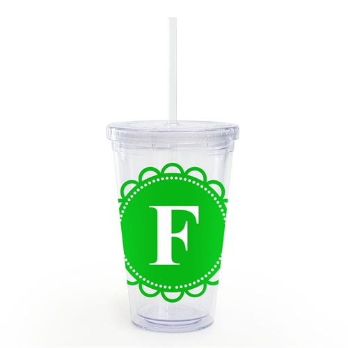 Green Lace Personalised Acrylic Double Wall Tumbler