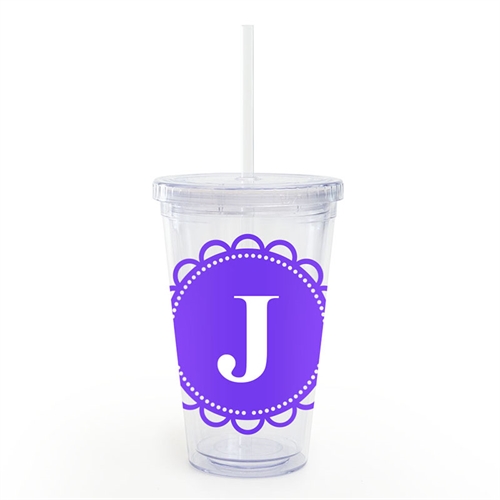 Purple Lace Personalised Acrylic Double Wall Tumbler