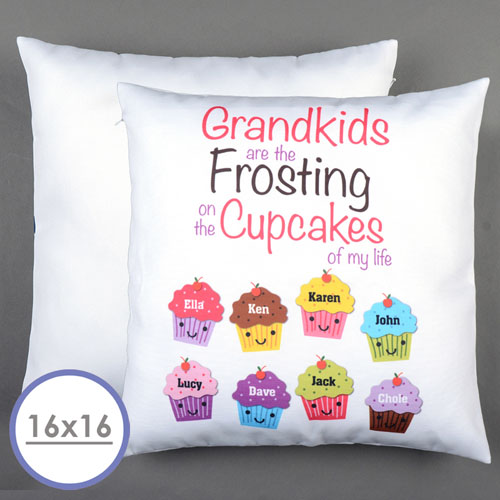 Eight Cupcakes Personalised Pillow Cushion Cover 16