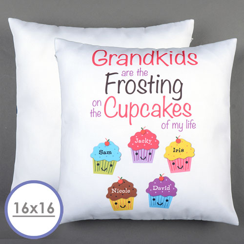 Five Cupcakes Personalised Pillow Cushion Cover 16