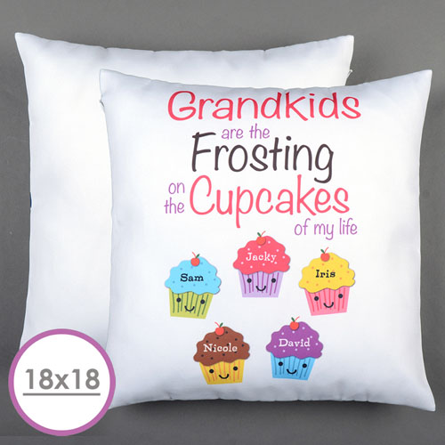 Five Cupcakes Personalised Large Cushion 18